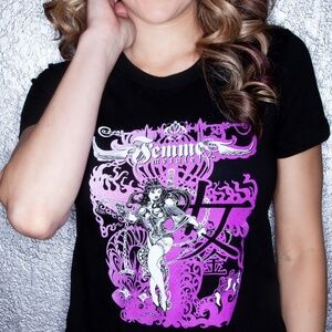 Purple Psychedelic Female Graphic T-Shirt Cool graphic 70s vibes